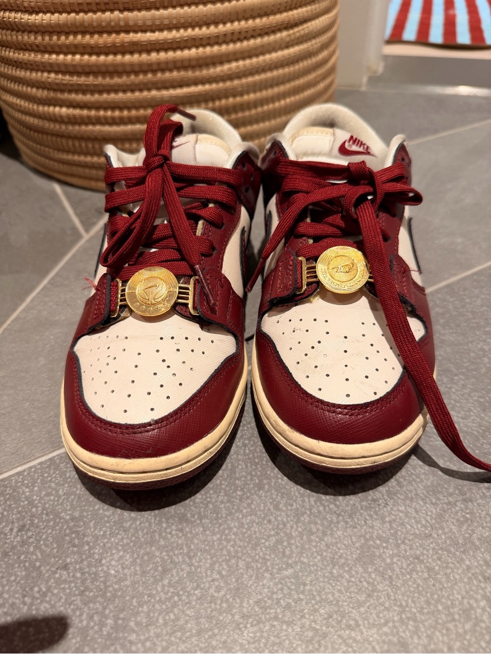 Nike Low Top Sneakers in Maroon and White
